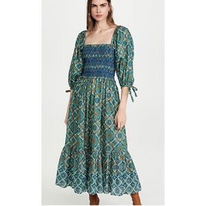 CARA CARA Moroccan Tile Teal Jazzy Dress NWT Size XS